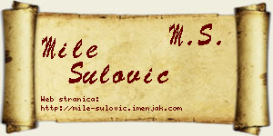 Mile Šulović vizit kartica